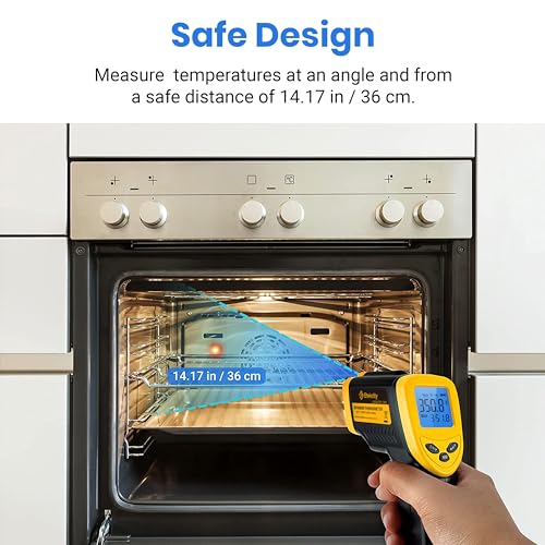Etekcity Infrared Thermometer Laser Temperature Gun 1080, -58°F~ 1130°F for Meat Food Candy Pizza Oven, Heat Gun for Cooking, Kitchen, Fridge, Reptile, BBQ, HAVC, Adjustable Emissivity & Max Measure