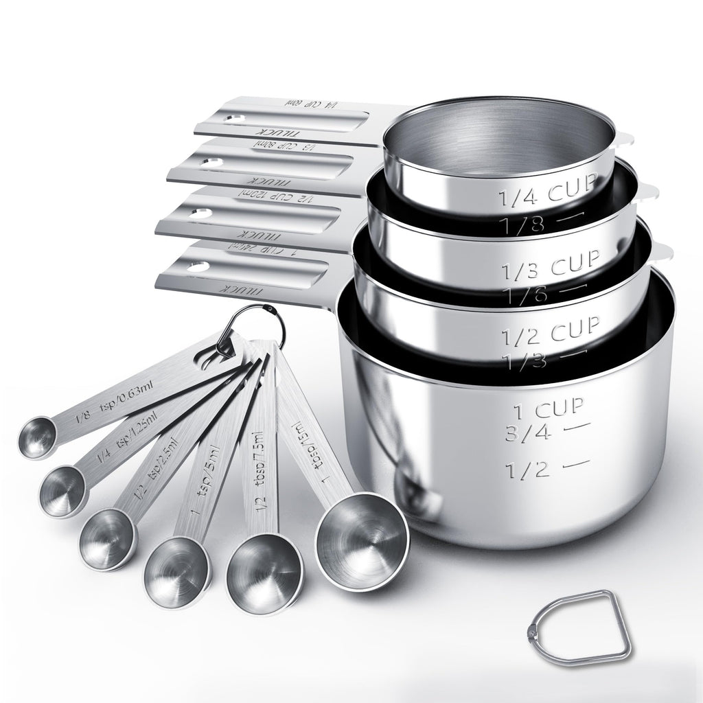 Stainless Measuring Cups and Spoons Set for Everyday Baking