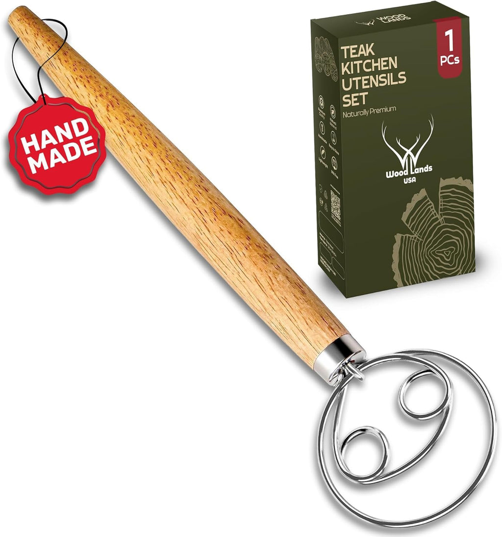 Stainless Danish Dough Whisk for Perfect Bread Dough Mixing