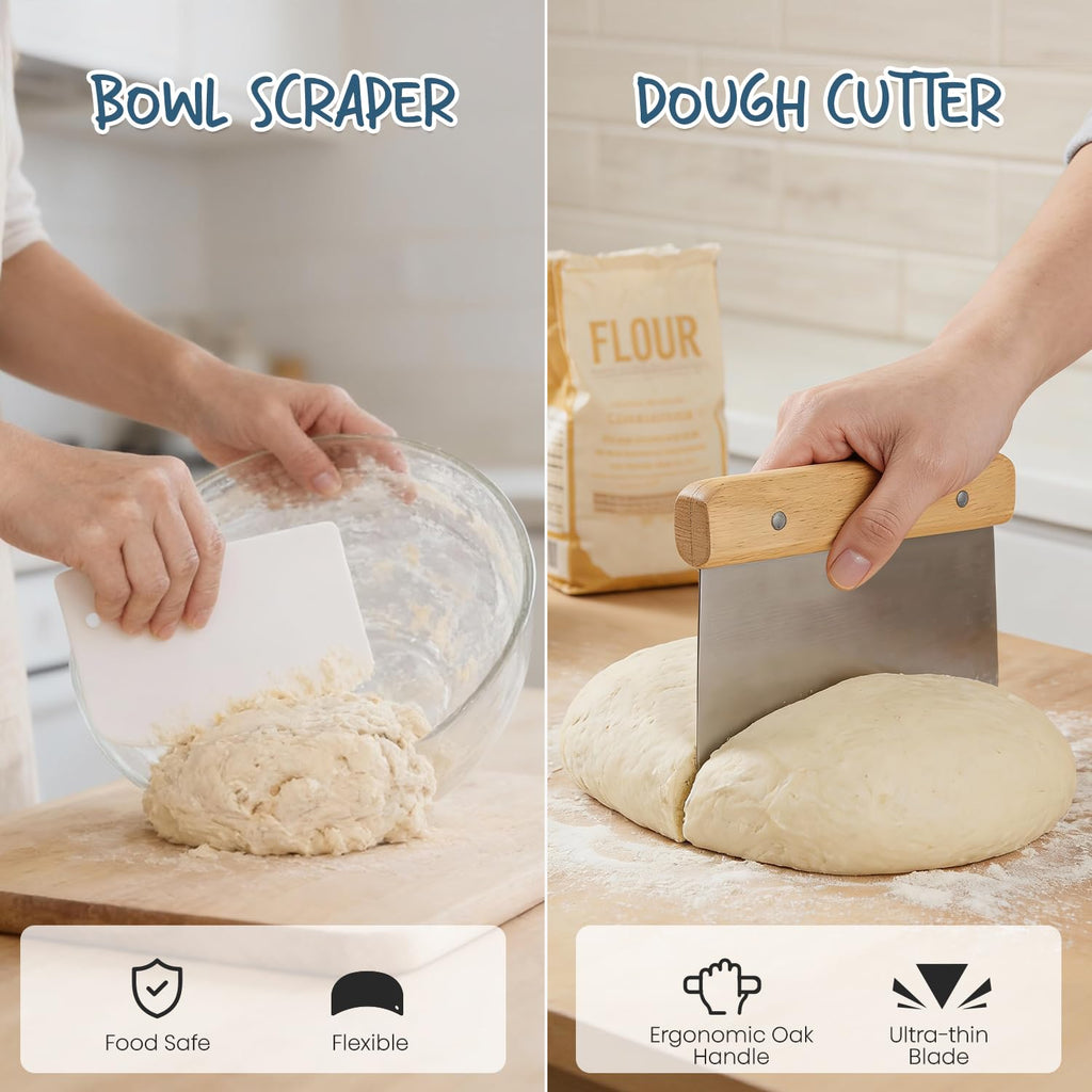 Sourdough Baking Basket Set with Essential Bread Making Tools