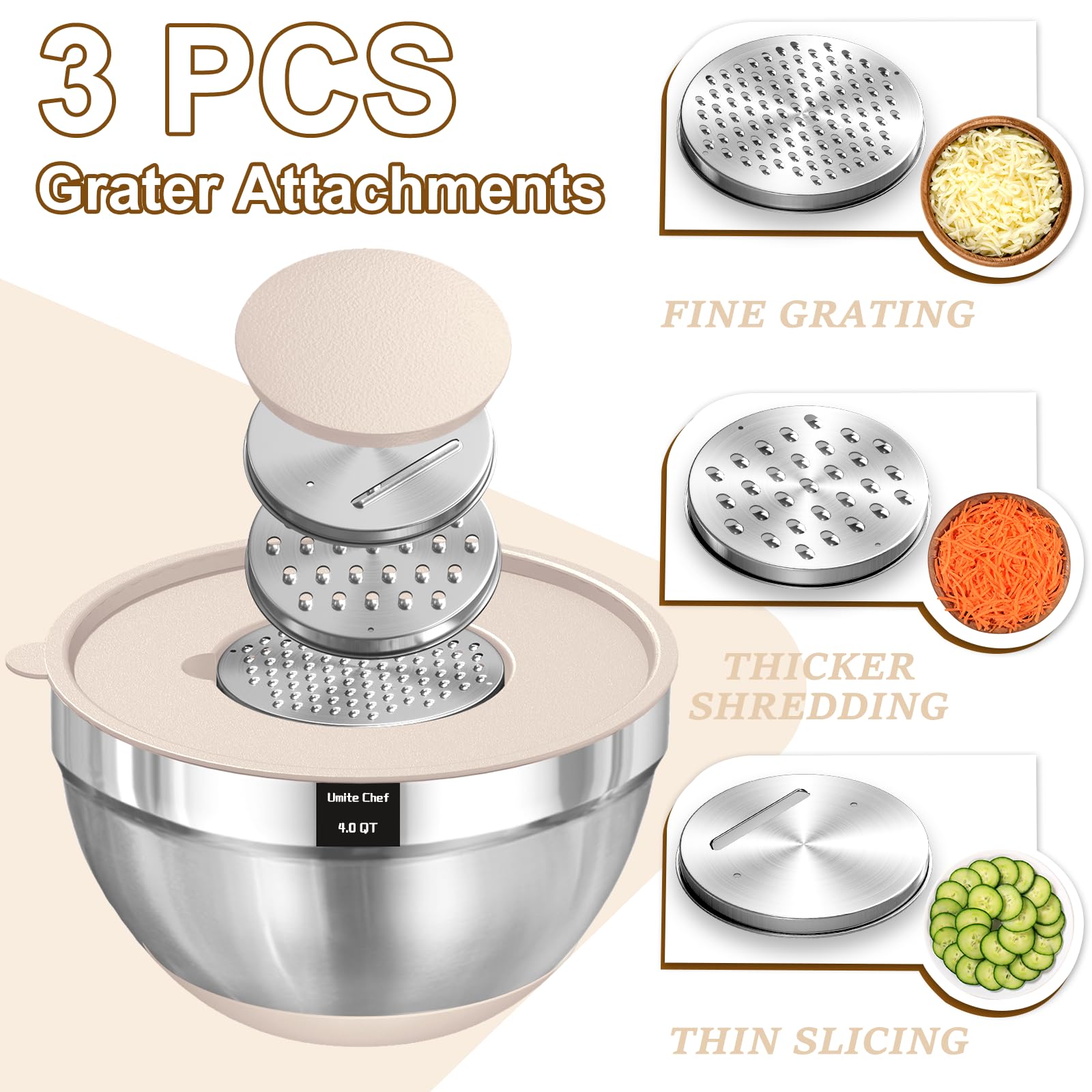 Complete Stainless Bowl Set for Mixing, Prep, and Serving