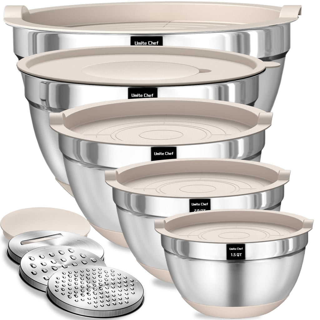Complete Stainless Bowl Set for Mixing, Prep, and Serving