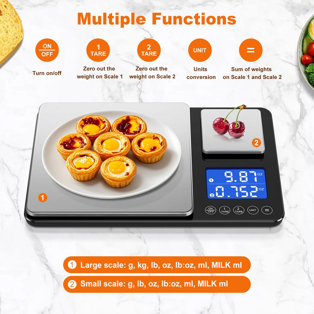 Dual Platform Kitchen Scale for Precise Sourdough and Baking