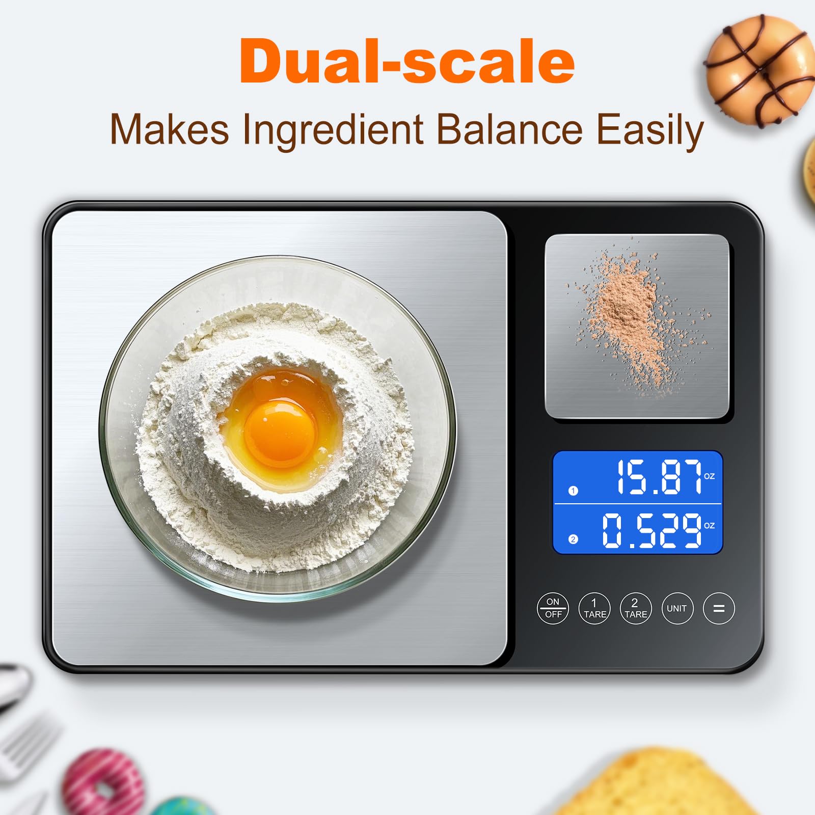 Dual Platform Kitchen Scale for Precise Sourdough and Baking