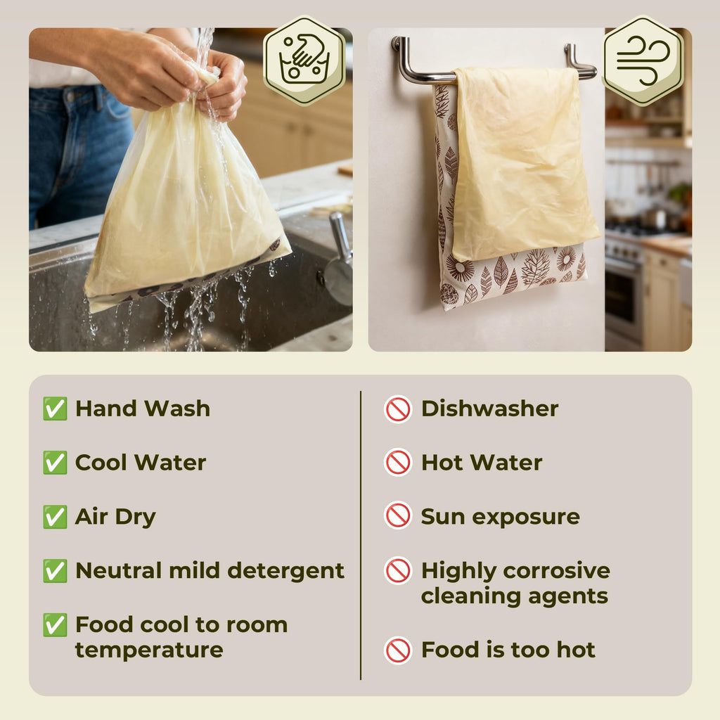 Reusable Beeswax Bread Bags for Fresh Homemade Loaves