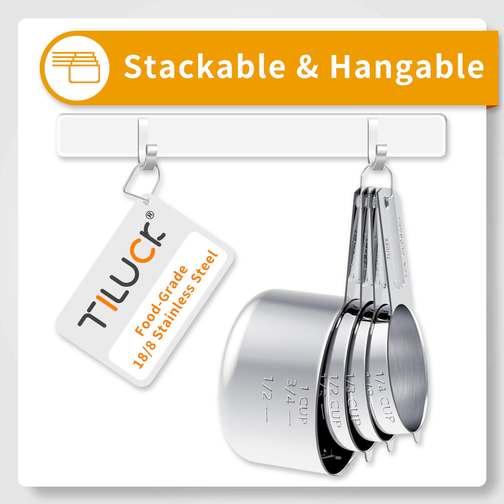 Stainless Measuring Cups and Spoons Set for Everyday Baking
