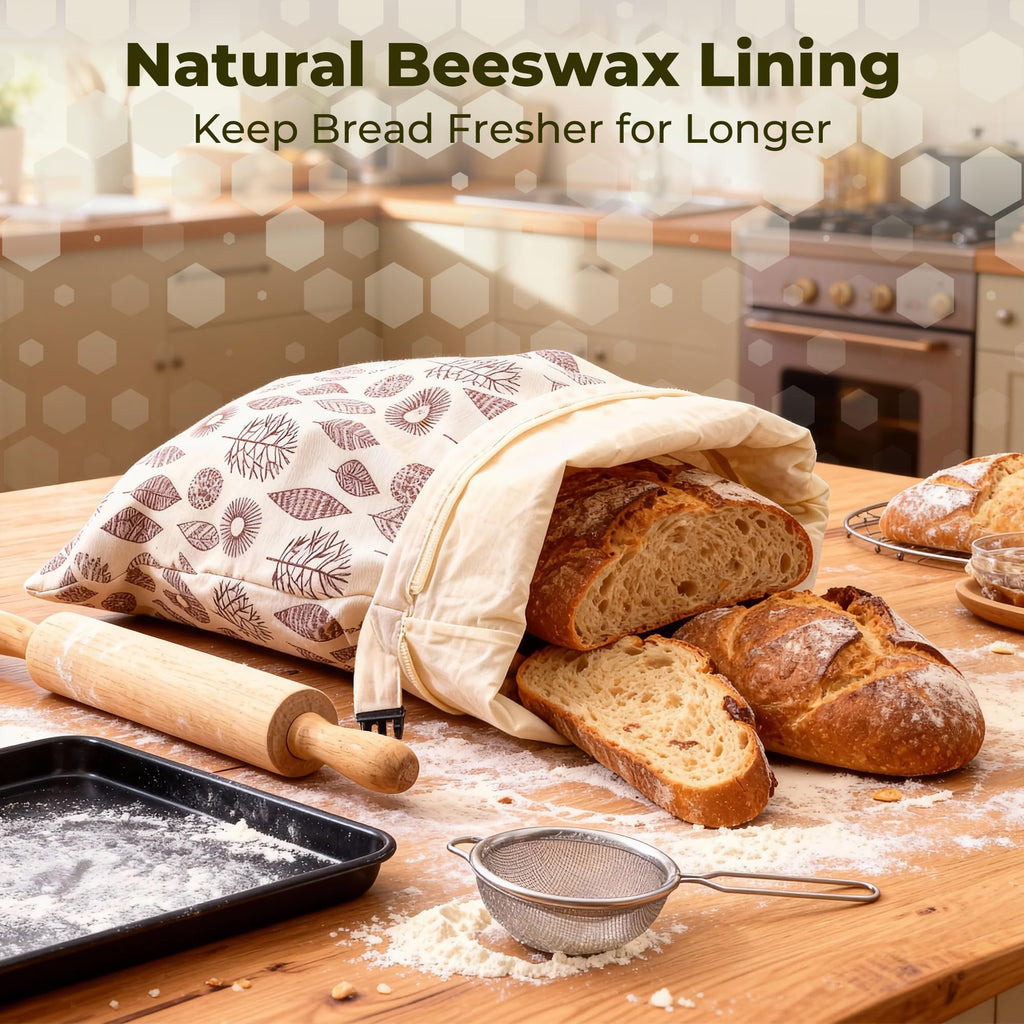 Reusable Beeswax Bread Bags for Fresh Homemade Loaves