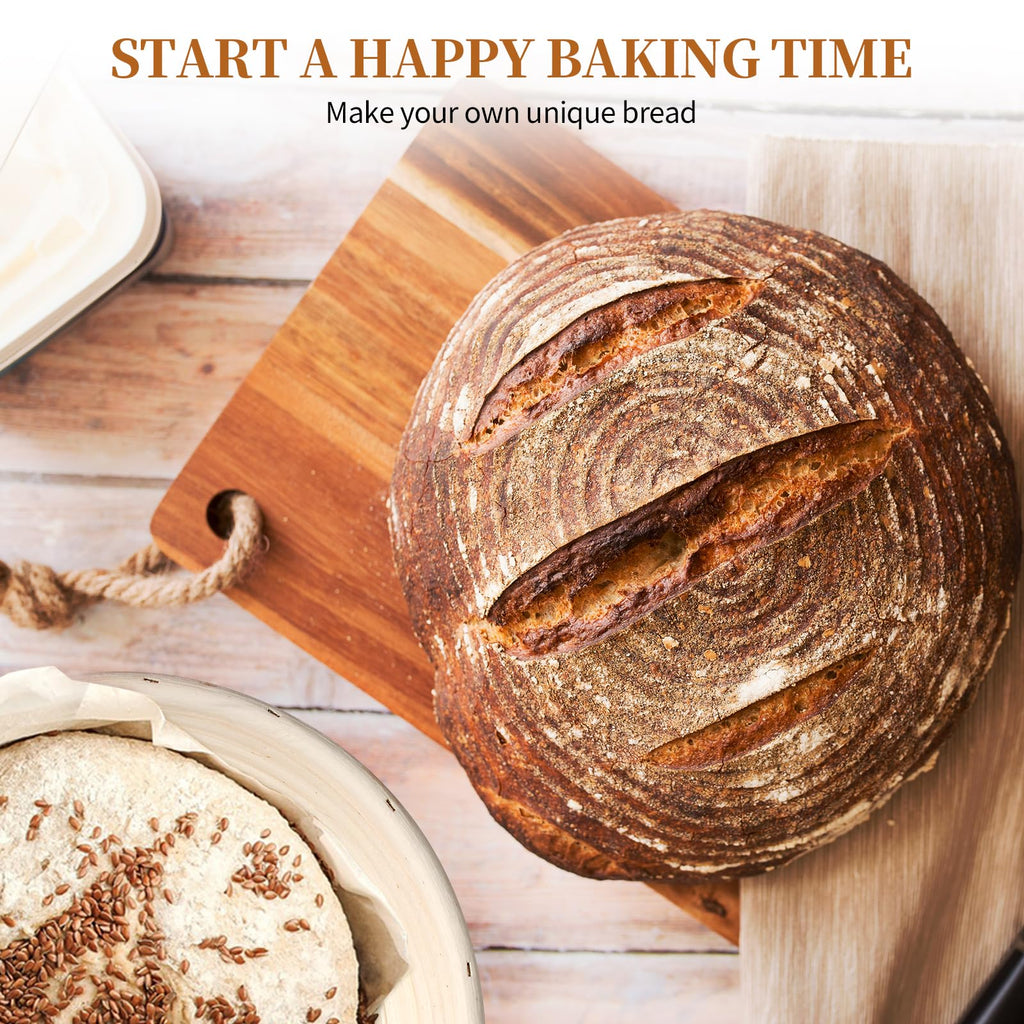 Round Banneton Basket Set for Beautiful Artisan Sourdough Proofing