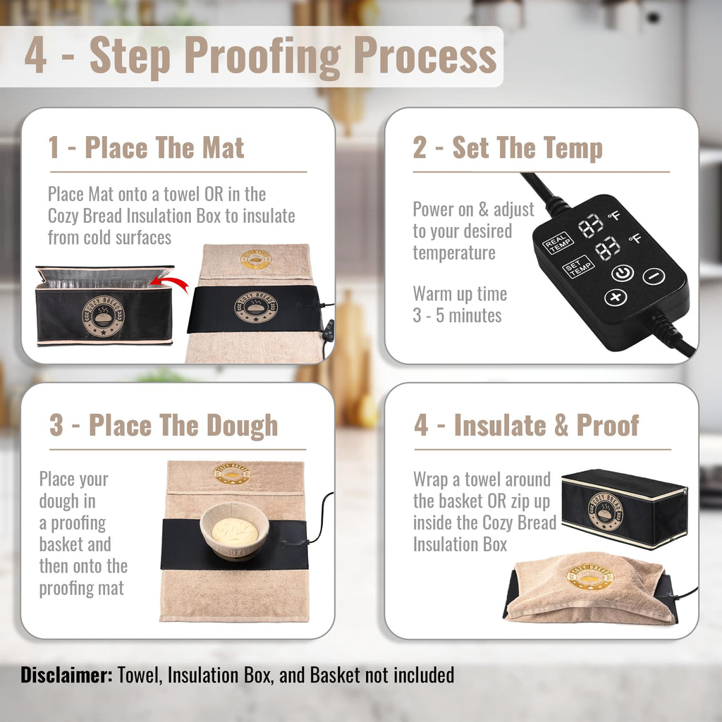 Warm Proofing Mat for Faster, Stronger Dough Rise