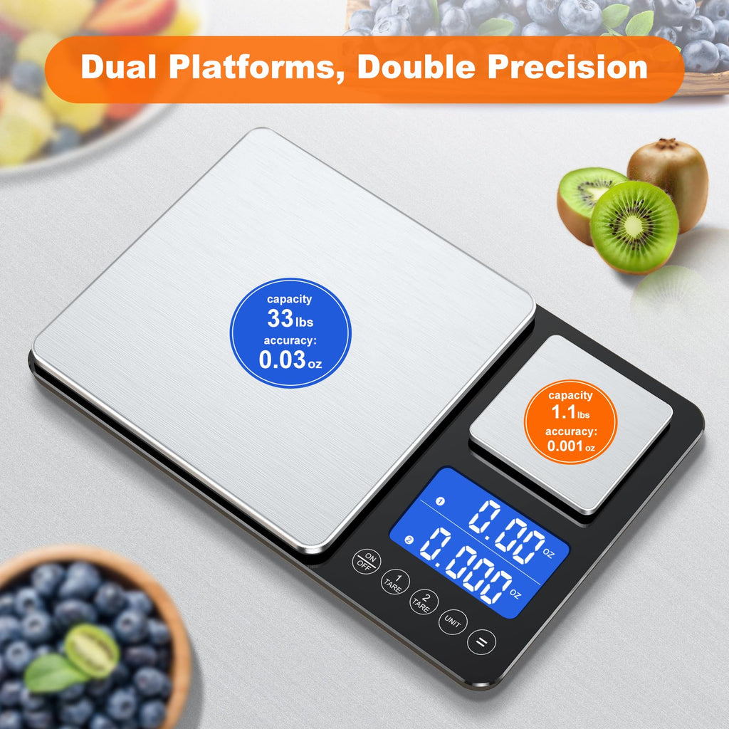 Dual Platform Kitchen Scale for Precise Sourdough and Baking
