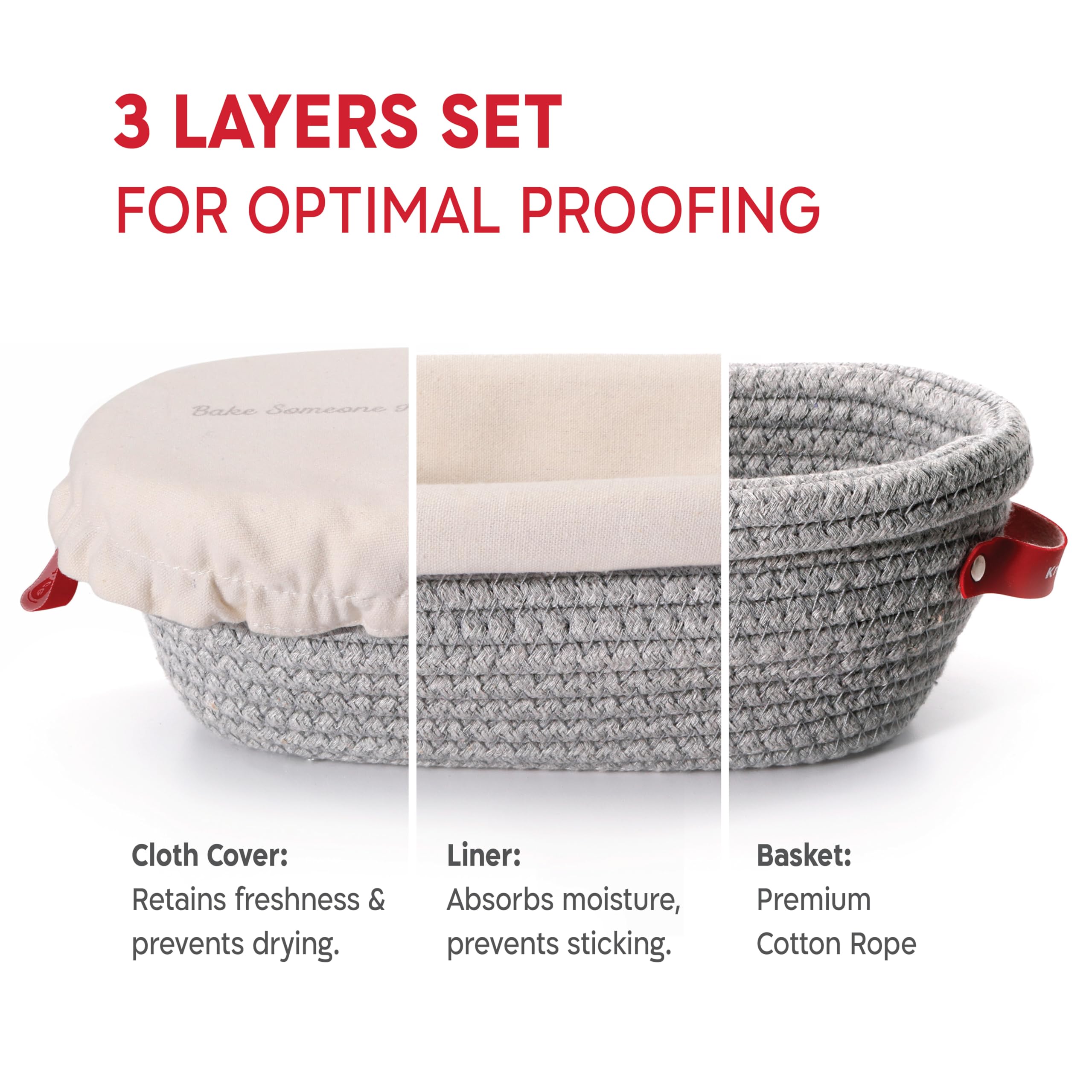 Artisan Bread Proofing Basket Set with Liners and Covers