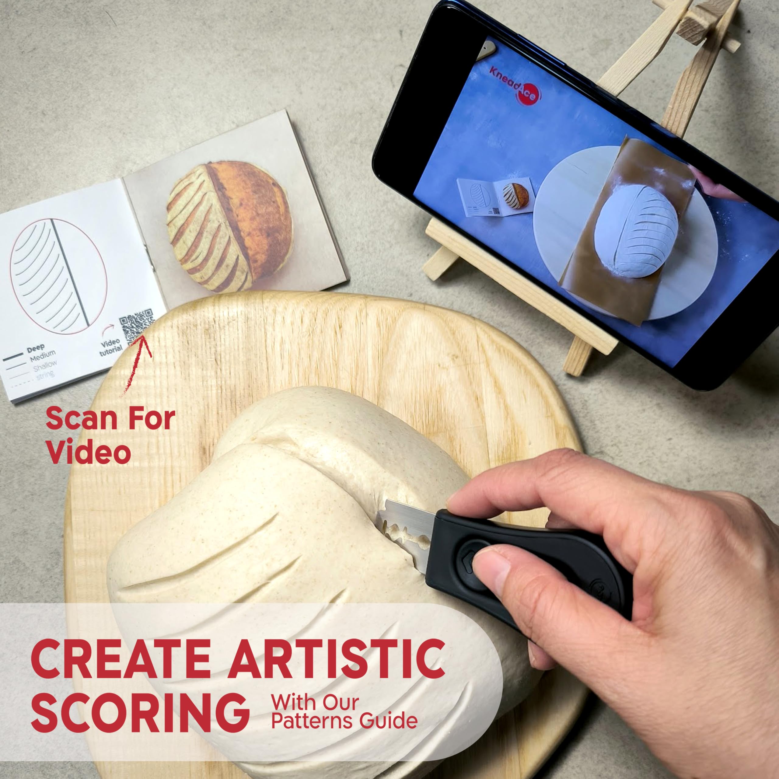 Sourdough Scoring Tool with Magnetic Safety Blade Design