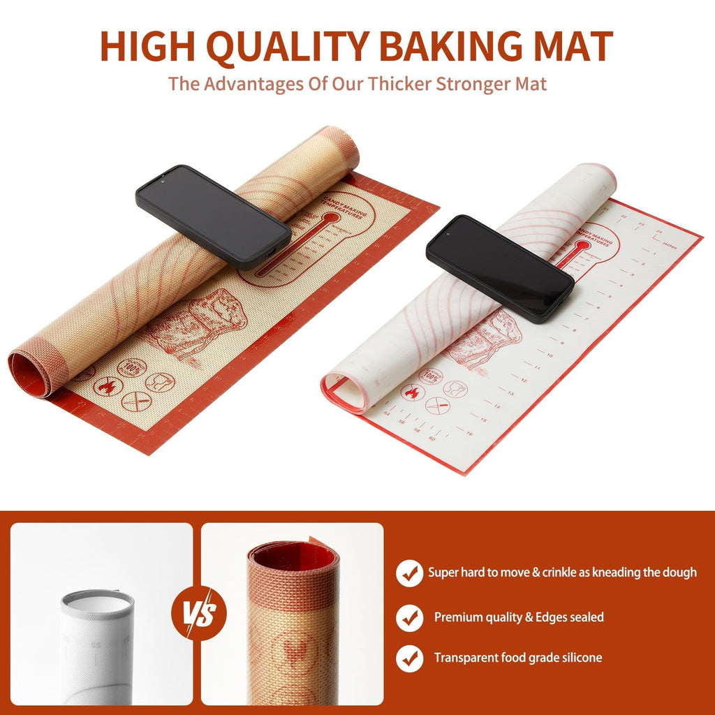 Extra Large Silicone Baking Mat for Easy Dough Rolling
