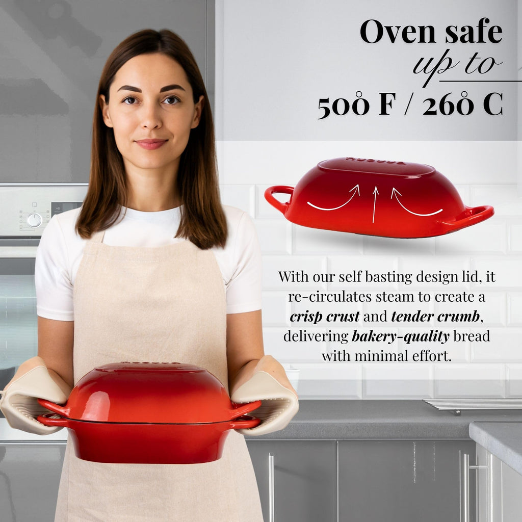 Enamel Cast Iron Dutch Oven for Perfect Sourdough Bread Baking