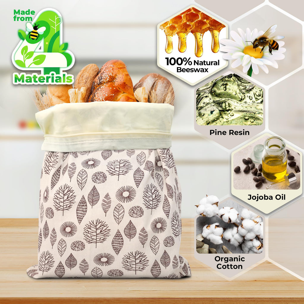 Reusable Beeswax Bread Bags for Fresh Homemade Loaves