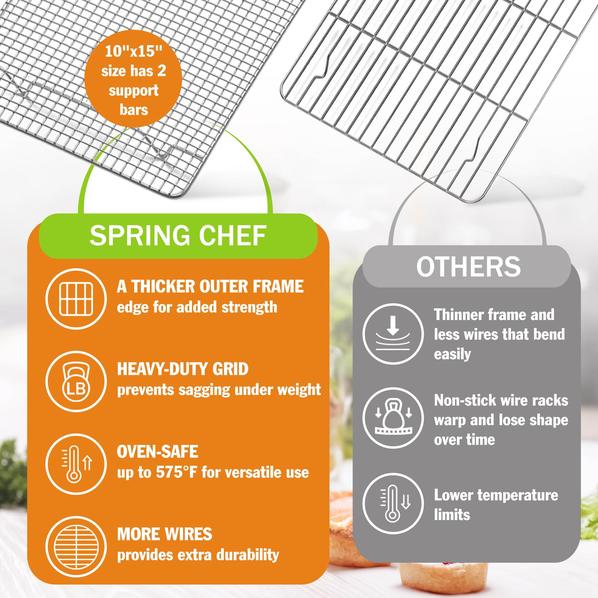 Heavy-Duty Cooling Rack for Cookies, Bread, and Baking