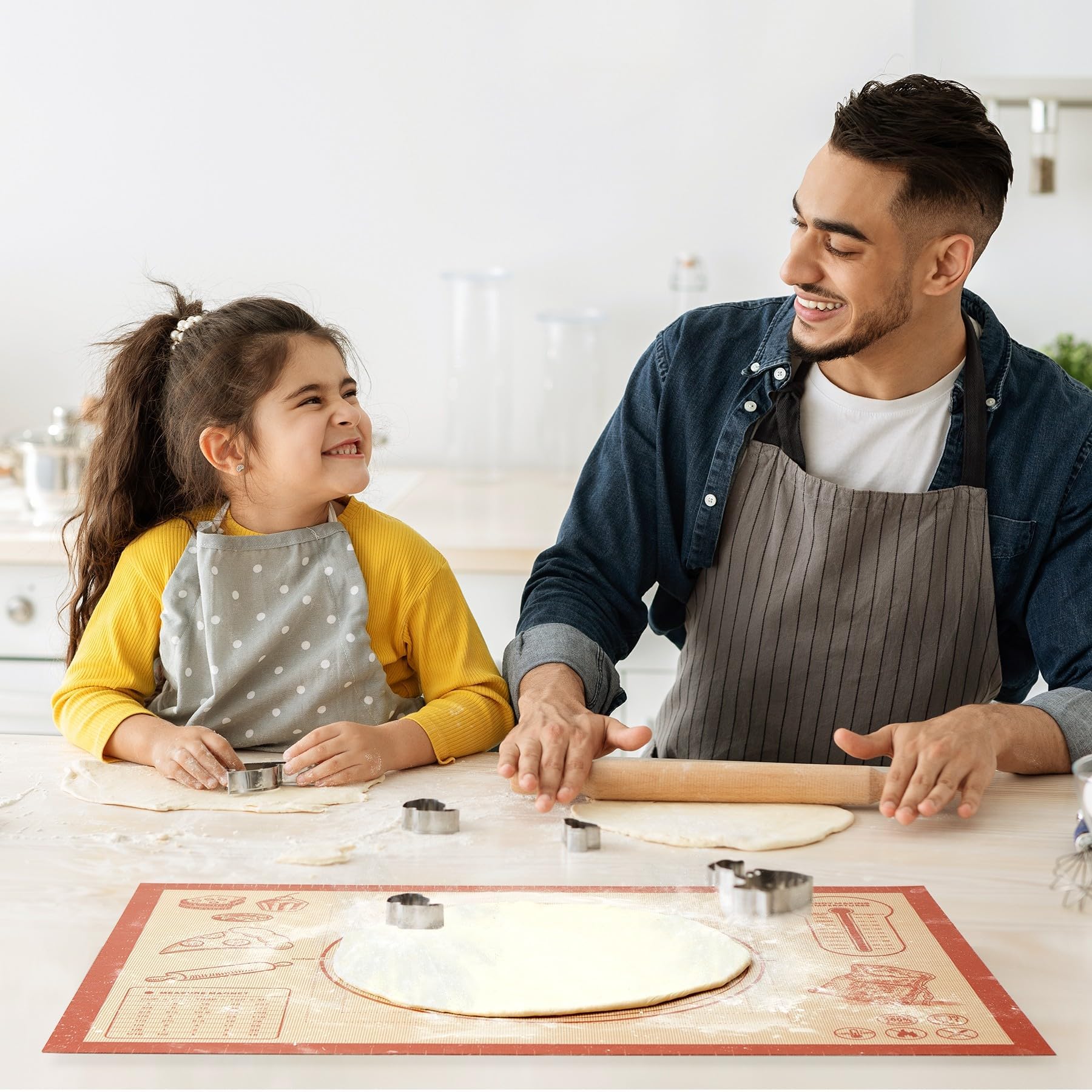 Silicone Baking Pastry Dough Mat - 28x20Inch Extra Large Cookie Bread Rolling Mats Sheet, Nonstick Kitchen Counter Kneading Board, Thick Reusable Pie Cookies Pizza Fondant Making Matt with Measurement