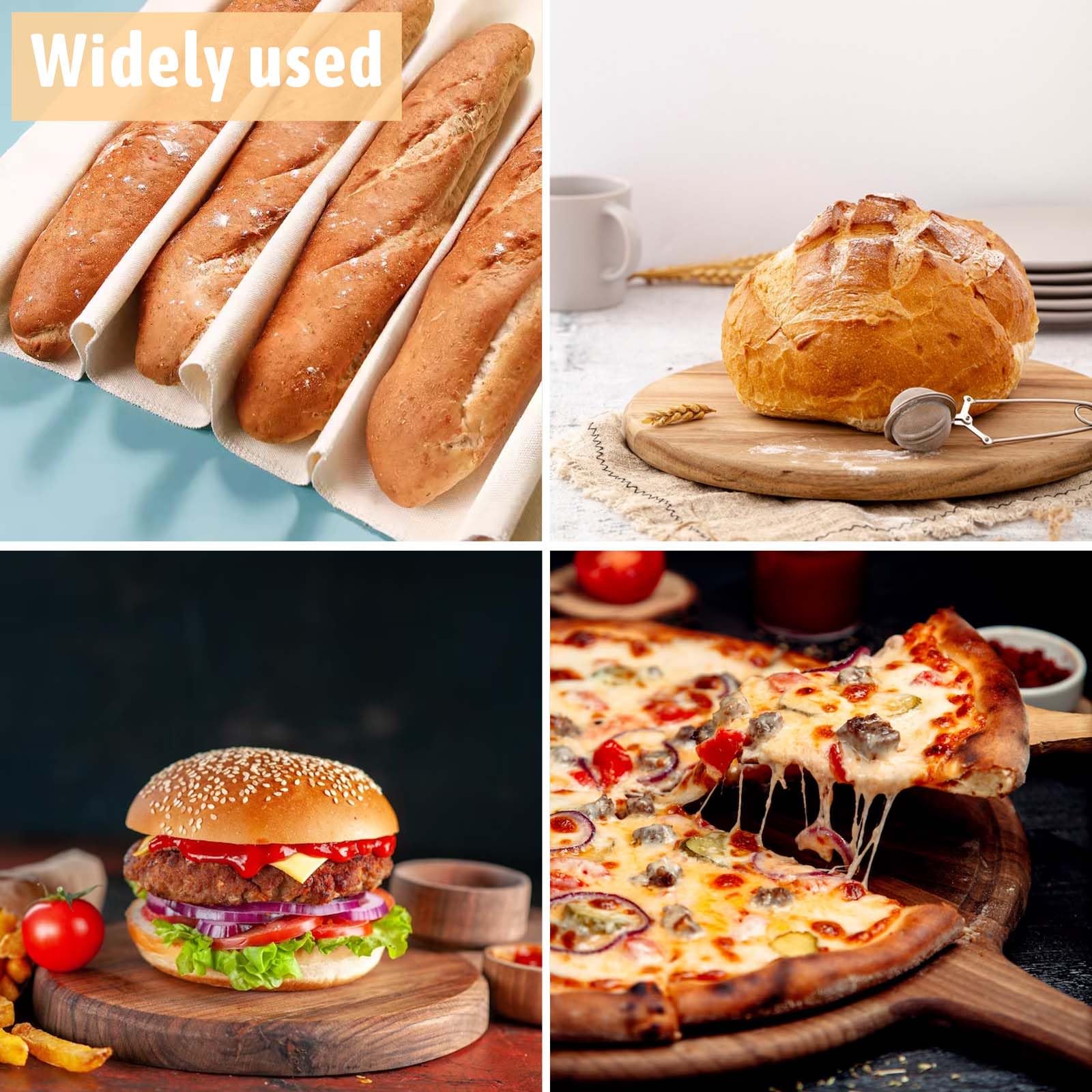 Mozeat Lens Proofing Cloth for Bread Baking 2PCS 17x29 Inches Linen Cloth Reusable Bread Proofing Cloth Thick Baking Bread Cloth for Rolling Dough, Baguettes, Loaves, Pastry, Homemade Bread